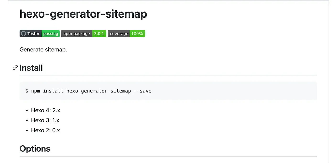 Hexo generator sitemap插件